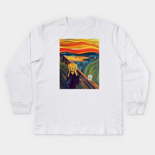 The Scream over an Empty Pint Kids Long Sleeve T-Shirt